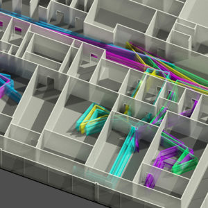 Visualizing the flow of different workers inside a facility