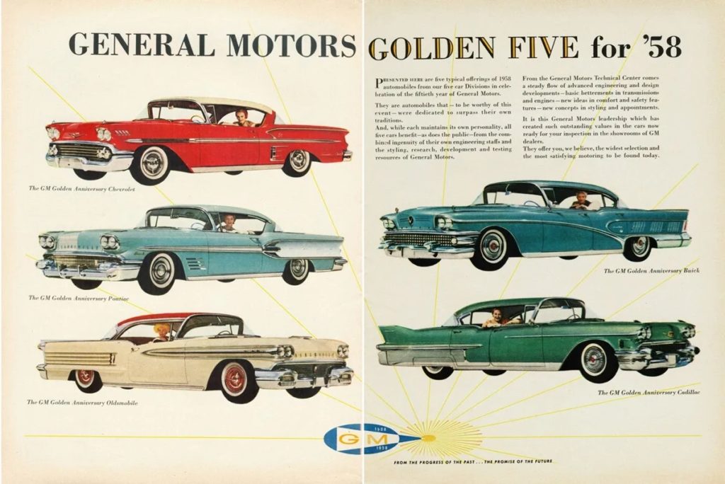 General Motors Golden Five cars for 1958.